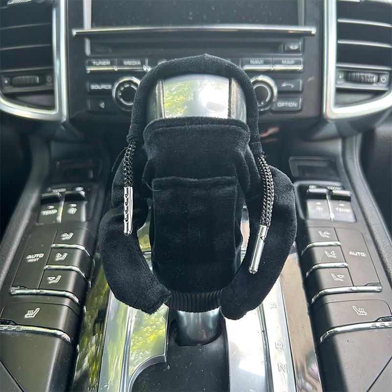 Car Shift Handle Hoodie Fashion Funny Handle Cover Grip Non-Slip Protective Covers Shift Knob Cover Interior Accessories