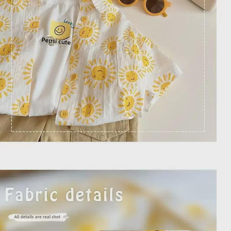 Dětské letní květinové košile – trendy plážový styl s krátkým rukávem pro chlapce