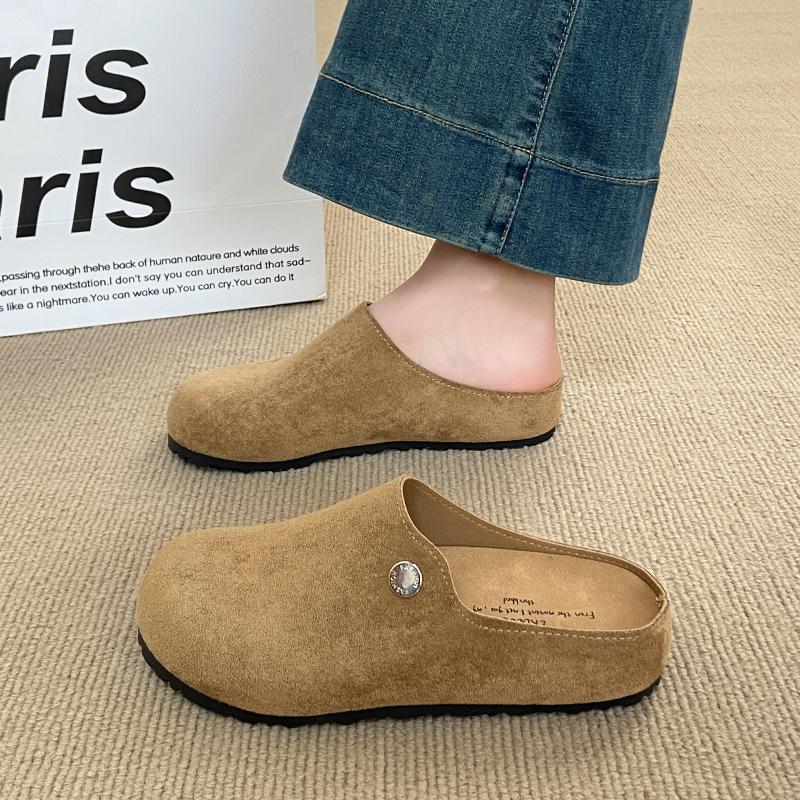 

Fashion CRLAYDK Women s Footbed Mules Backless Slip On Casual Soft Suede Leather Shoes Comfortable Indoor and Outdoor Walking Slippers 35