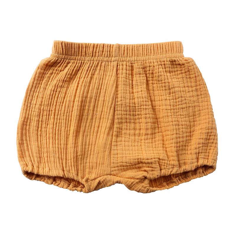 Children's Summer Cotton Linen Shorts - Infant To Mid-Size, Unisex Solid Color