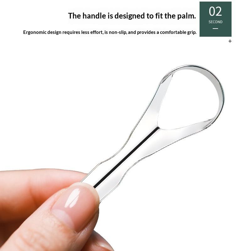 1 Pcs Reusable Stainless Steel Useful Tongue Scraper Cleaner Fresh Breath Cleaning Coated Tongue Oral Hygiene Care Tools