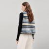 Ta Chi Women's Color-Block Stripe Plush V-Neck Vest