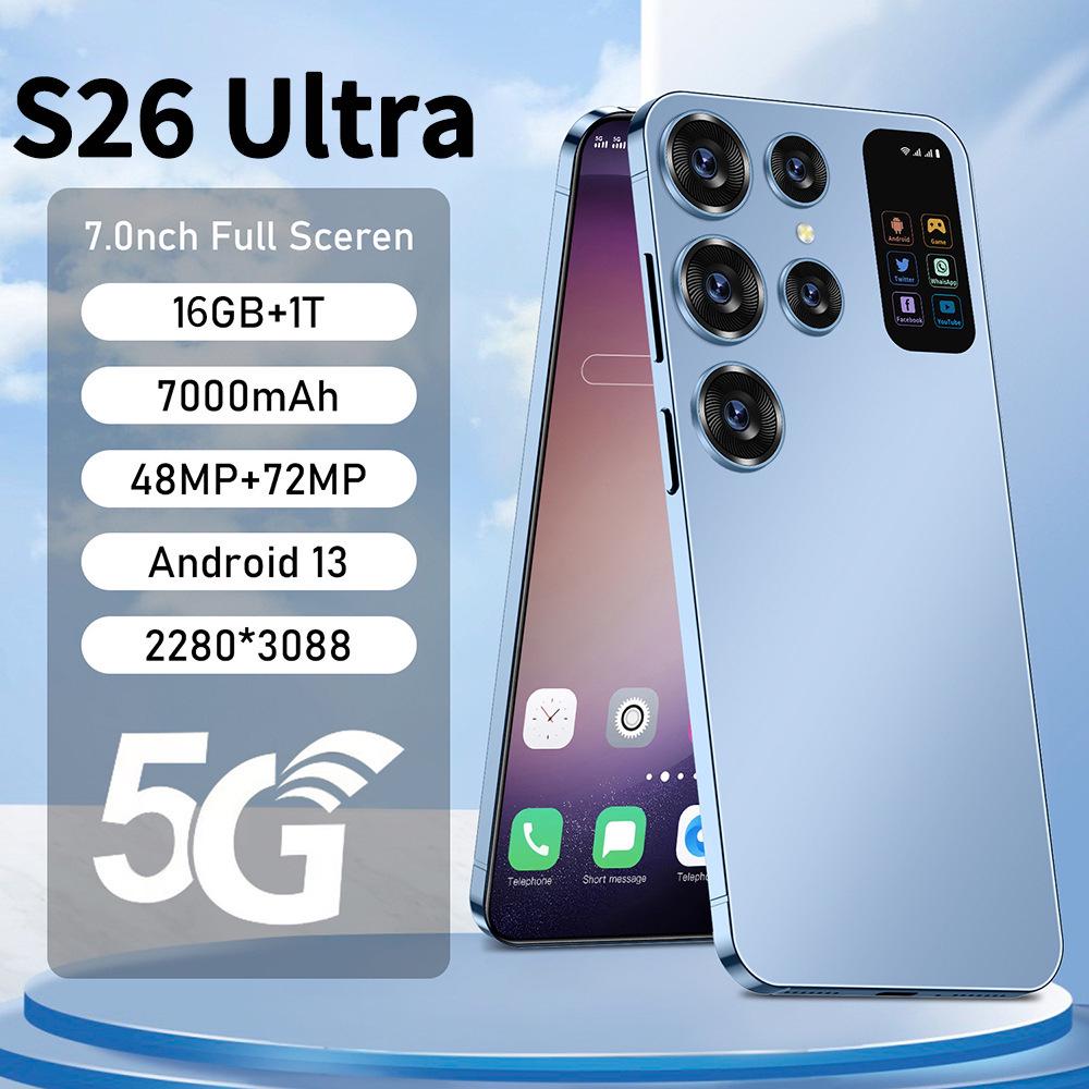 New S26 Ultra HD Smartphone: Large Screen, 16GB RAM, 1TB Storage, Android OS