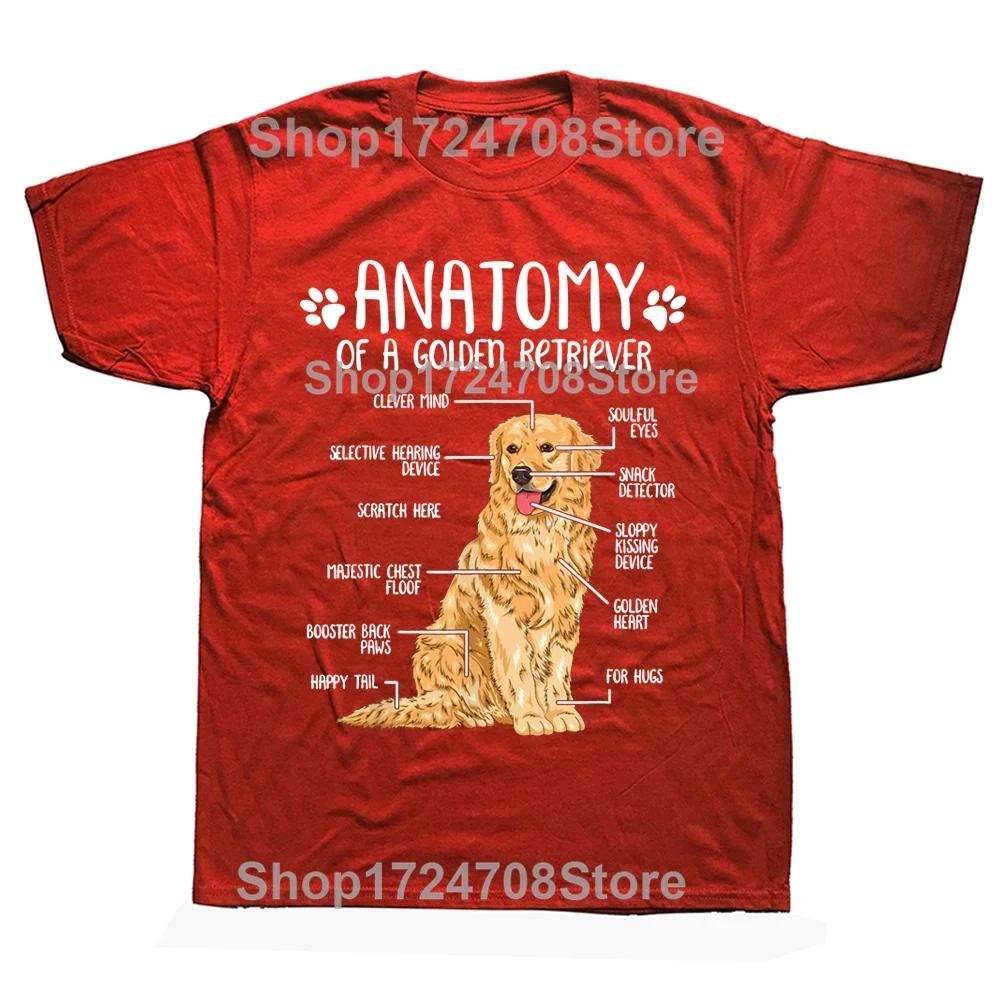 Funny Anatomy Golden Retriever Dog Lover T Shirts Graphic Streetwear Short Sleeve Birthday Gifts Summer T-shirt Mens Clothing