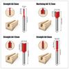 15pcs 1/4inch 8mm 6mm Router Bit Set Trimming Straight Milling Cutter for Wood Bits Tungsten Carbide Cutting Woodworking
