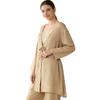 Pajamas women's autumn cotton yarn three-piece set suspender jacket trousers cardigan  loungewear set