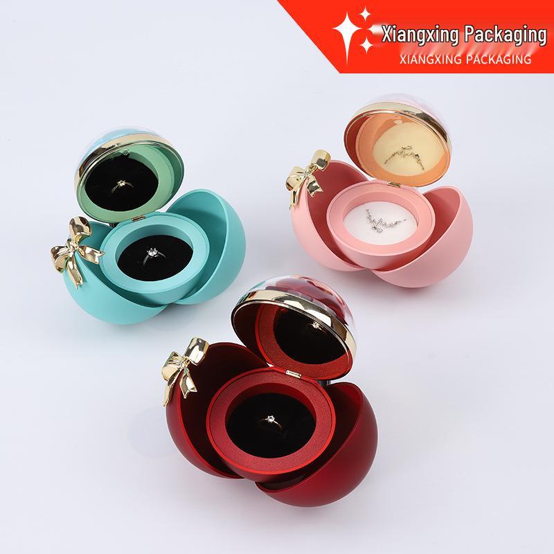 Schmuck-Geschenkbox mit Rosenblume: Kreative Runde Schachtel für Ringe, Ohrringe, Halsketten, Armbänder und Weihnachtsgeschenke