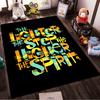 Motivational Quote Printed Carpet with Colorful Text On Black Background Suitable for Use As an Anti-slip for Living Room Bedroom Sofas