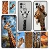 Giraffe Phone Case For Xiaomi 14 13 12 11 Lite 13T 12T 11T Pro 9T Mi Poco X6 X5 M3 X3 Pro F5 F4 F3 5G Silicone Black Cover