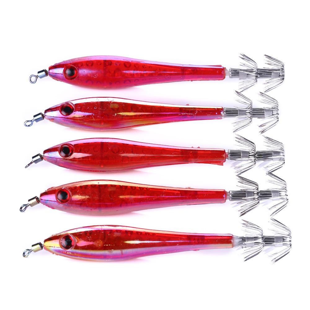 Lure Bait Set with Luminous Squid Jigs9.5cm6gSea Fishing Bass and Mandarin Fish Special Bionic Lure with Hook5Set