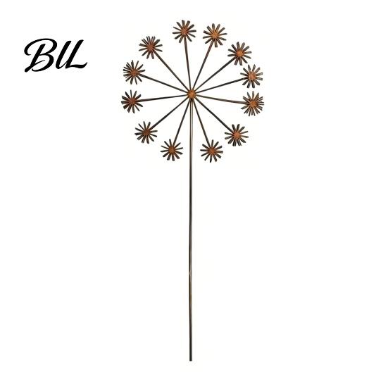 Vintage Style Garden Stake Rusty Flowers Stake, Distressed Metal Flower Yard Art Soil Insert Retro 2D Decoration for Lawn Bed Decorative Stakes B