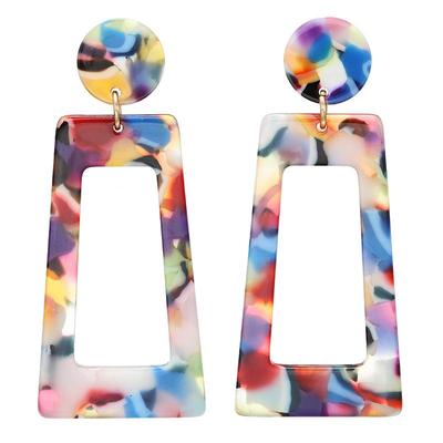 Geometric Long Square Acetate Acrylic Earrings