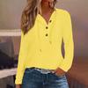 Fashion Women's Hoodie Knit Drawstring Button V-neck Long Sleeve Pullover Casual T-shirt