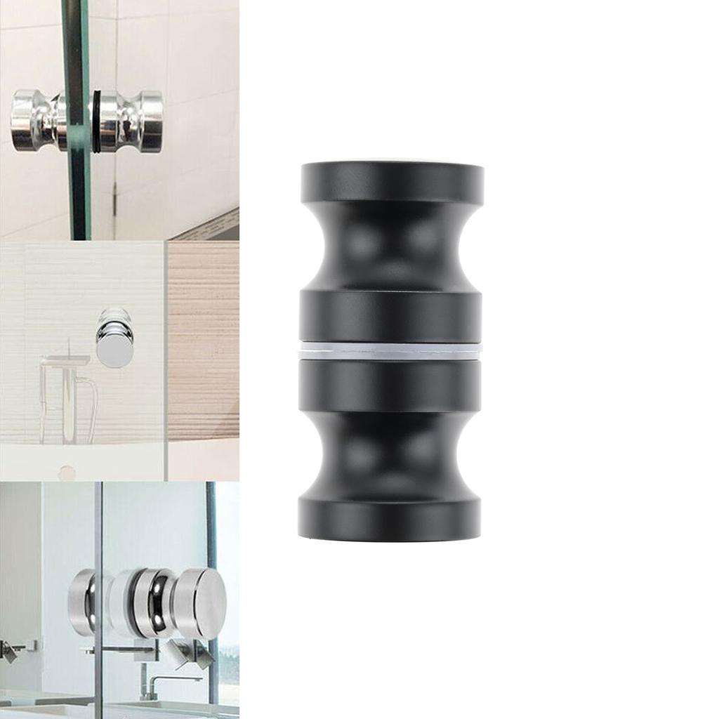 Aluminum Alloy Door Handle Black/gold Single Glass Door Knob Bathroom Shower Cabinet Double-Sided Handle Pull Gate Home Hardware