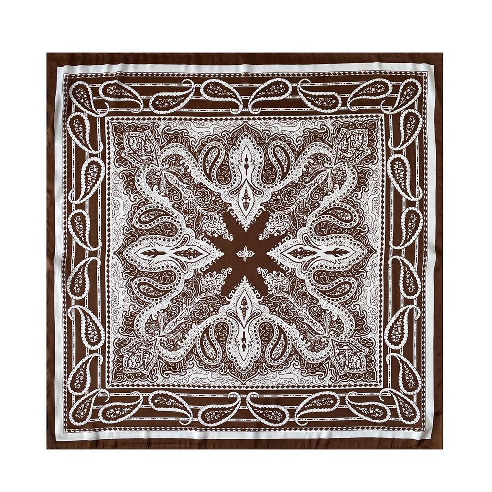Simulation Silk 71 Retro Small Square Scarf Women's Cashew Flower Black Silk Scarf Thin Scarf Temperament Scarf Scarf Scarf Scarf Tied Bag Decoration