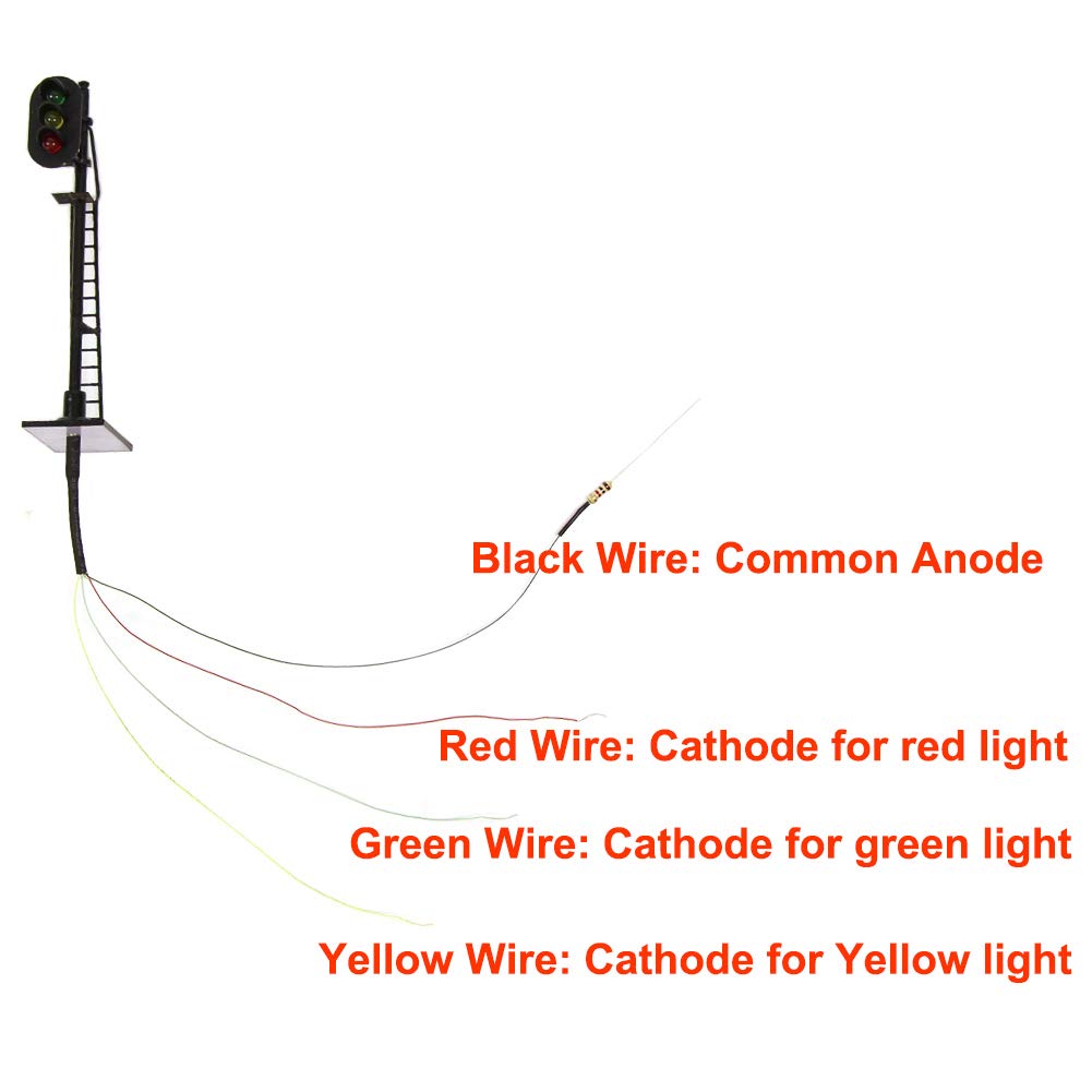 Set of 3 Traffic Signal Traffic Black Metal Light for Model and Educational DIY Projects 1150 Lights, Three-Light Lights, Pillars, Trains, Buildings,