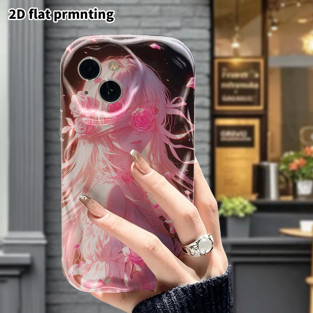 Phone Case: 2D Flat, Fits iPhone 18, 17, 16, 15, 14, 13, 12 Pro Protective Case, Rose Girl, Perfect Christmas and Halloween Holiday Gift