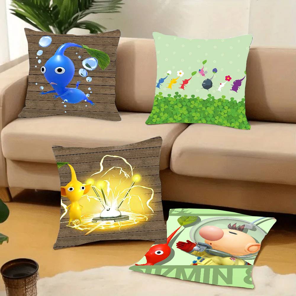 Cartoon P-PIKMINS Pillow Case Home Decor Throw For Sofa Bed Car Room Decor Gift Idea