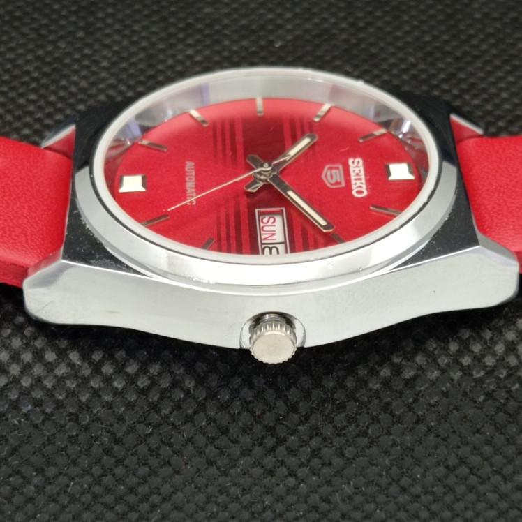 REFURBISHED VINTAGE SEIKO 5 AUTO 6309A JAPAN MENS D/D RED WATCH 593c-a314811-9 SKU593c-a314811