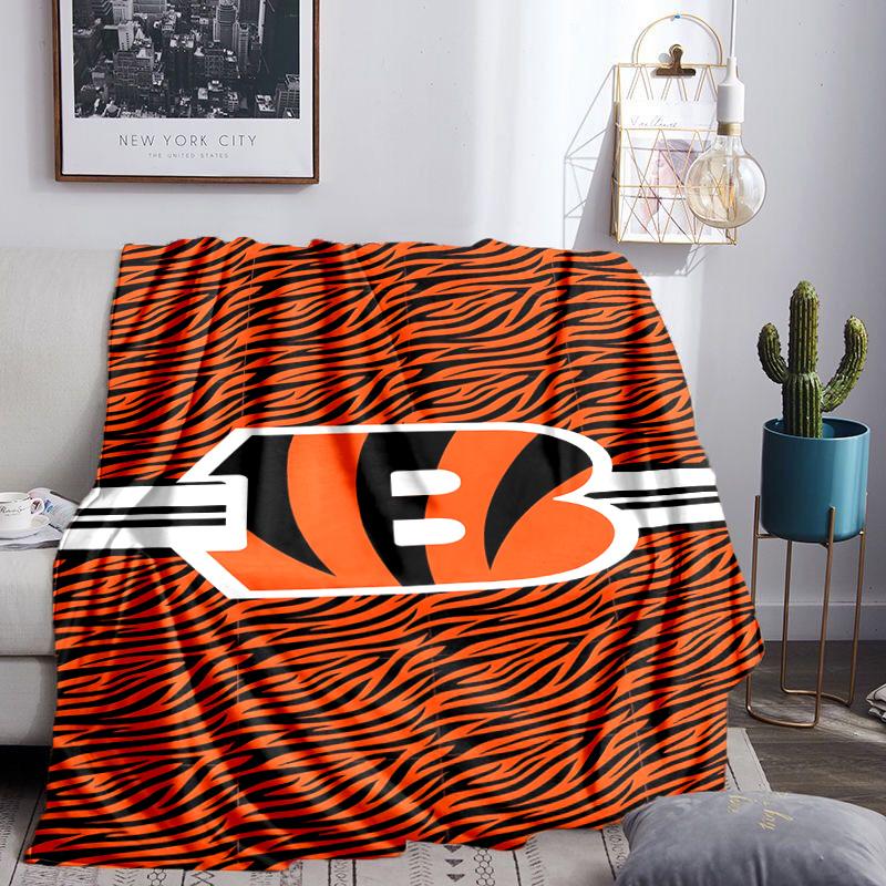 Bengals Team Logo Artwork Blanket Lightweight Flannel Bedding Blanket Perfect for Travel, Camping, Living Rooms, Offices, Sofas, Fan Christmas gift
