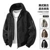 American vintage men's leather jacket, new PU fleece M-XL versatile leather jacket and jacket