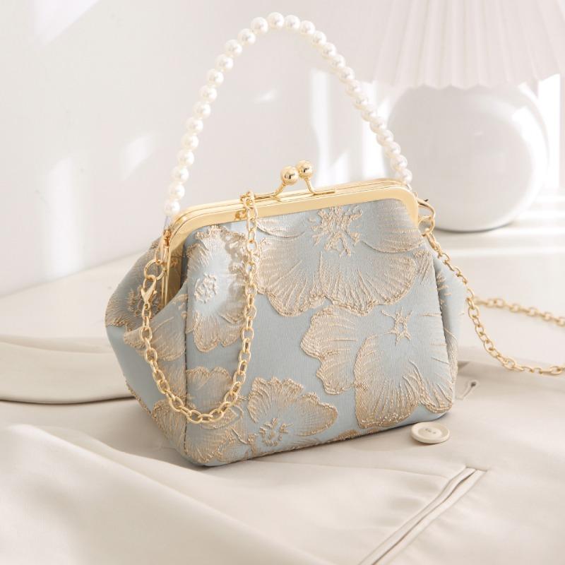 Women's bag new simple and elegant Hanfu bag Chinese antique hand-held cheongsam bag single shoulder crossbody shell bag
