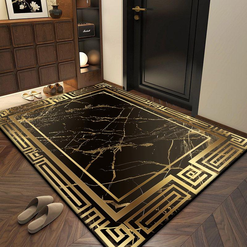 Modern Home Decoration Luxury Entrance Door Mat Gold Senior Carpet for Living Room Non-slip Soft Office Dining Room Decor Rug