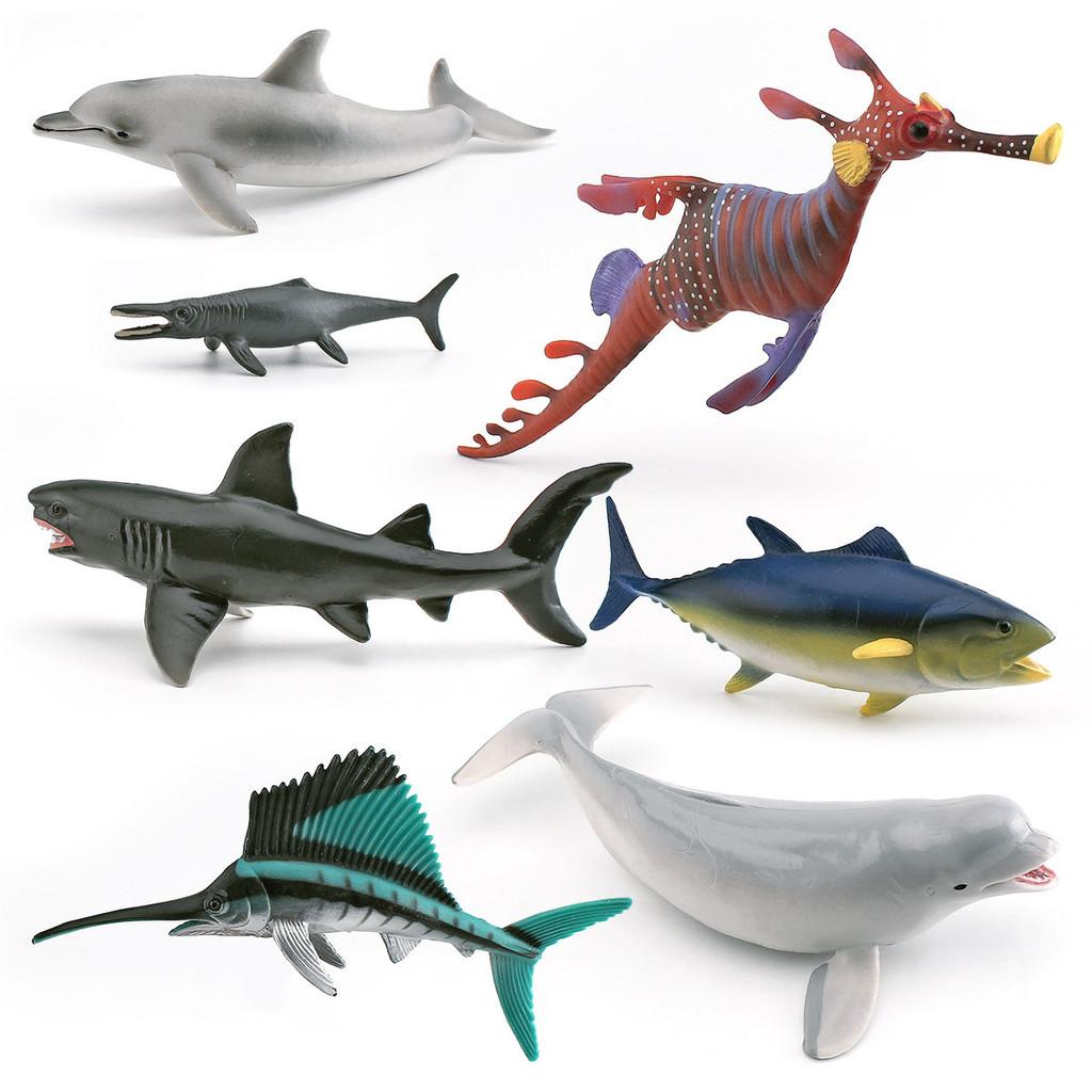 Lifelike Pvc Marine Animal Figurine White Whale Shark Sea Dragon Sailfish Tuna Decor