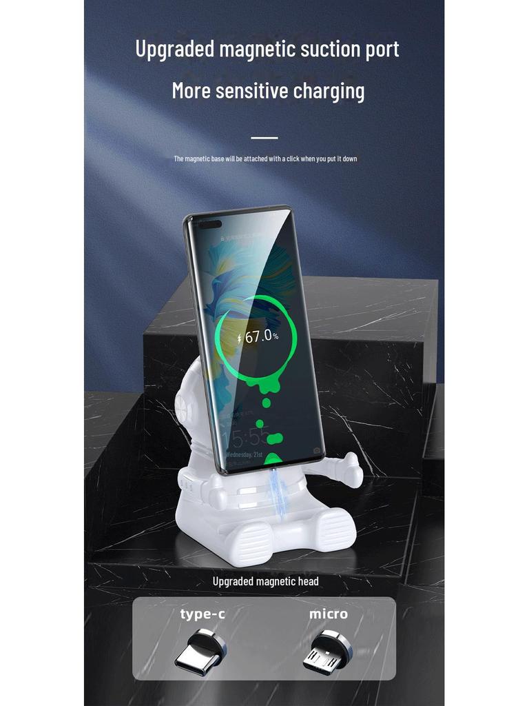 Astronaut Wireless Charger & Phone Stand with Speaker, 15W
