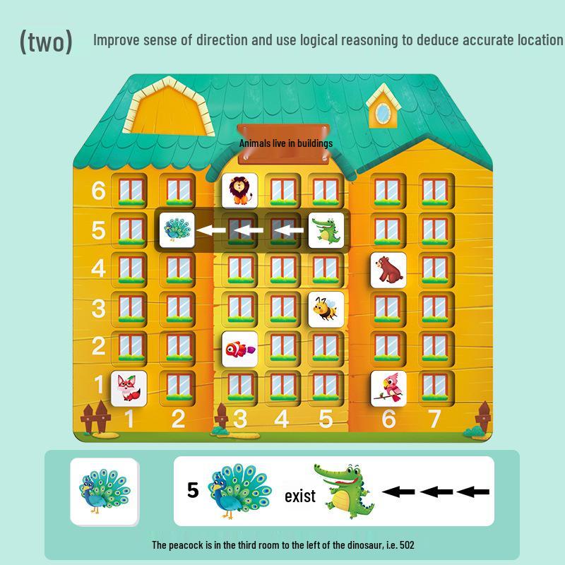 Children's Wooden Animal-Themed Room Number Matching Toy for Ages 3-6: Logical Thinking and Educational Fun