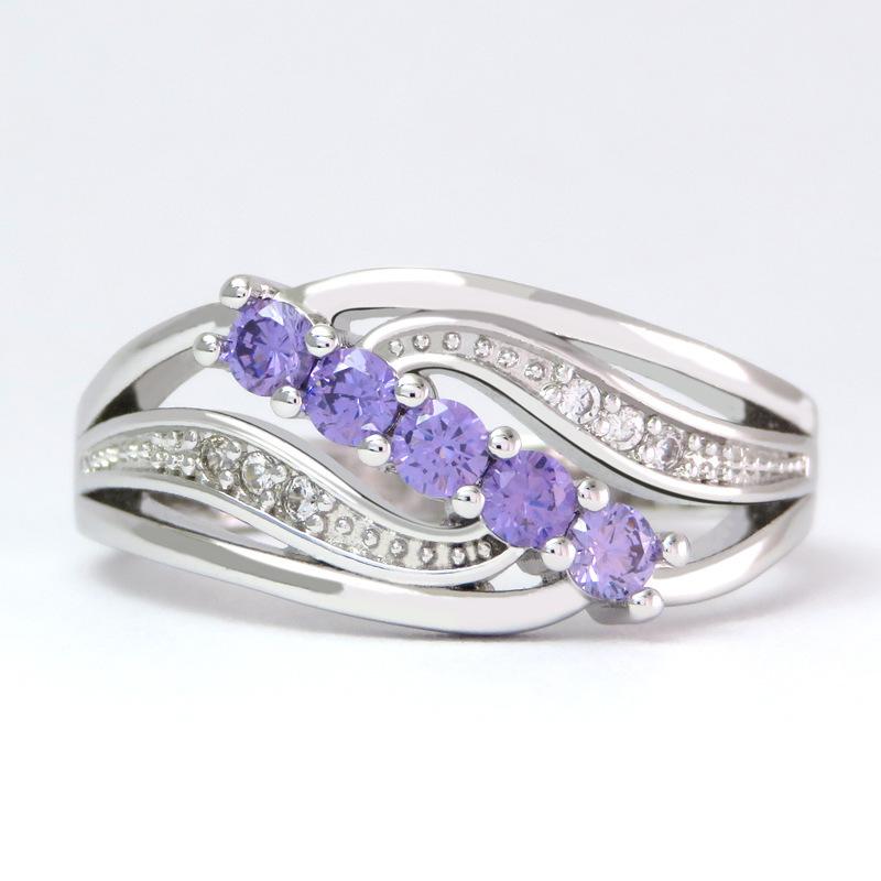 Lindon Classic Copper Alloy Zircon Ring Ladies Jewelry Wedding Promise Party Gift