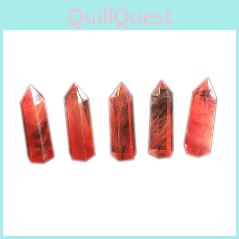 Beautiful Natural Red Quartz Crystal Single Terminated Wand For Healing Decor