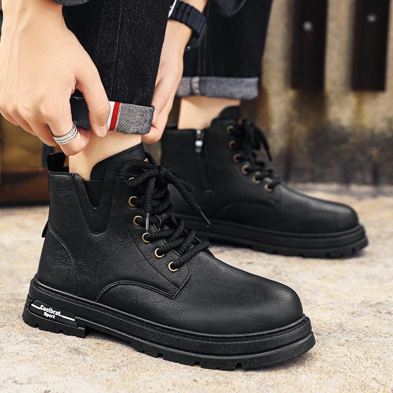Ankle Boots Men's Denim Boots Rubber Sole Men Work Shoe Brown Motorcycle Shoes Platform Designer Shoes Classic Short Boots