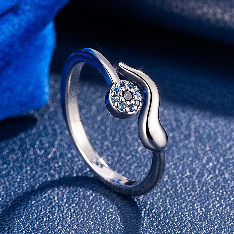 Trendy Zircon Evil Eye Ring for Women - Fashionable and Minimalist Style