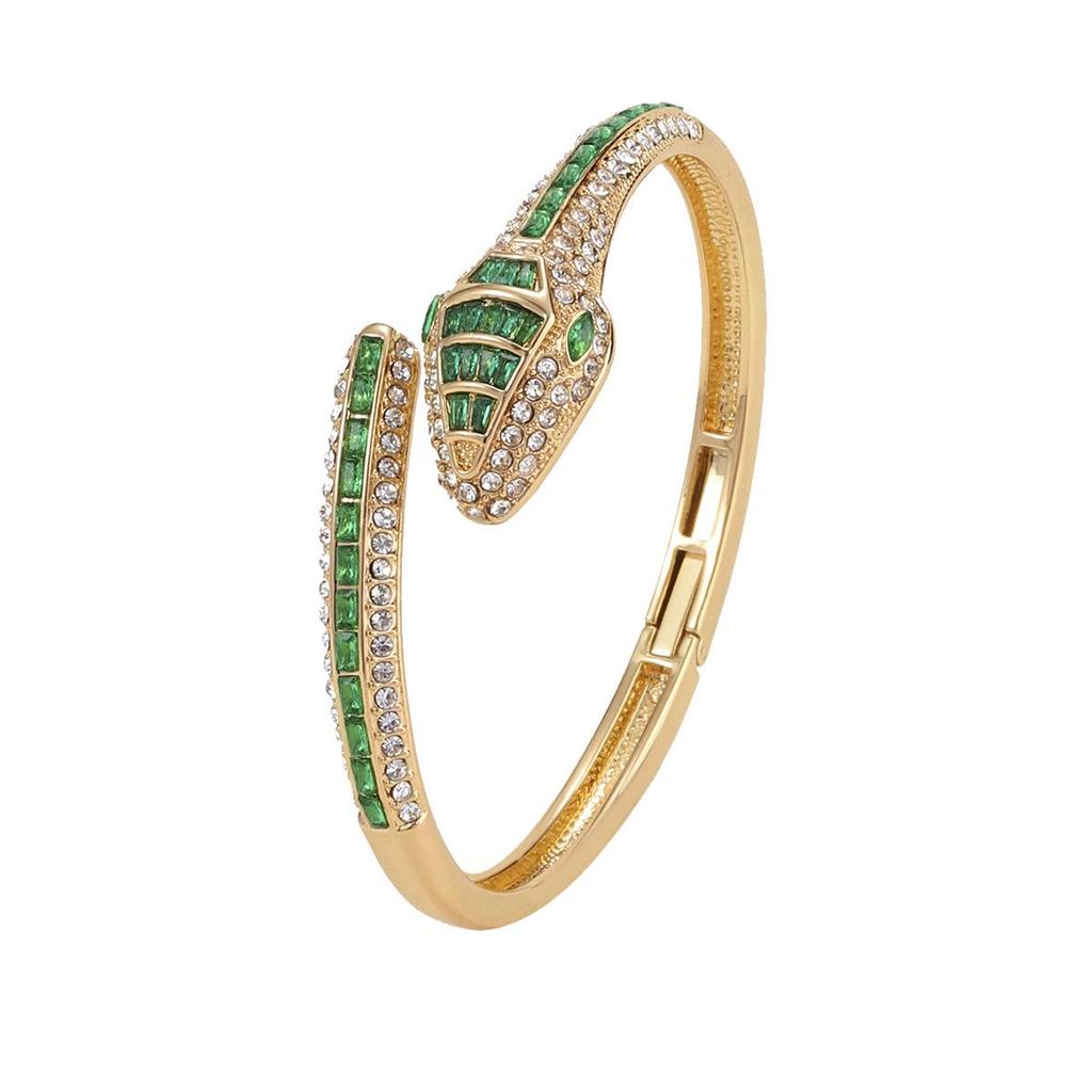 Versatile Green Snake Diamond Bracelet: High-End, Unique, Light Luxury Jewelry for Women