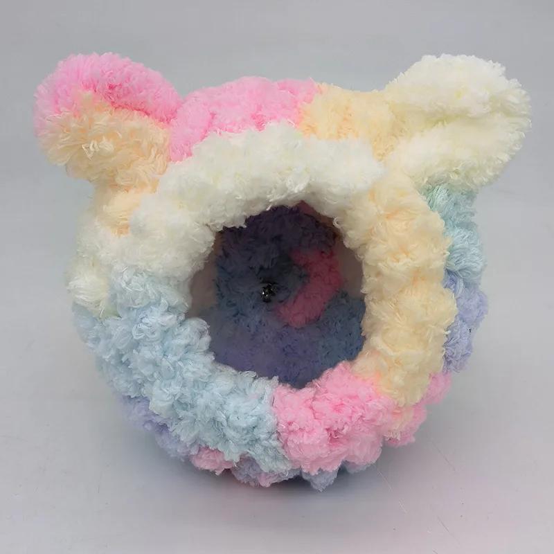 1 Pcs Warm Bird Nest Winter House Hanging Hammock Cage Accessories Plush Hideaway for Parrot Hummingbird Decoration Bird Cages