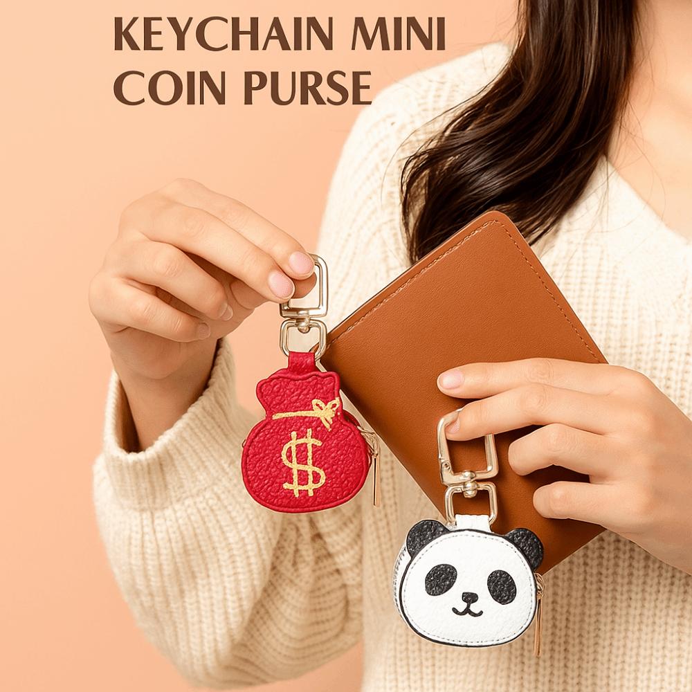 Cute Bag Pendant Leather Coin Purse Keychain Charm Panda Keychain Purse  Fashion Accessories