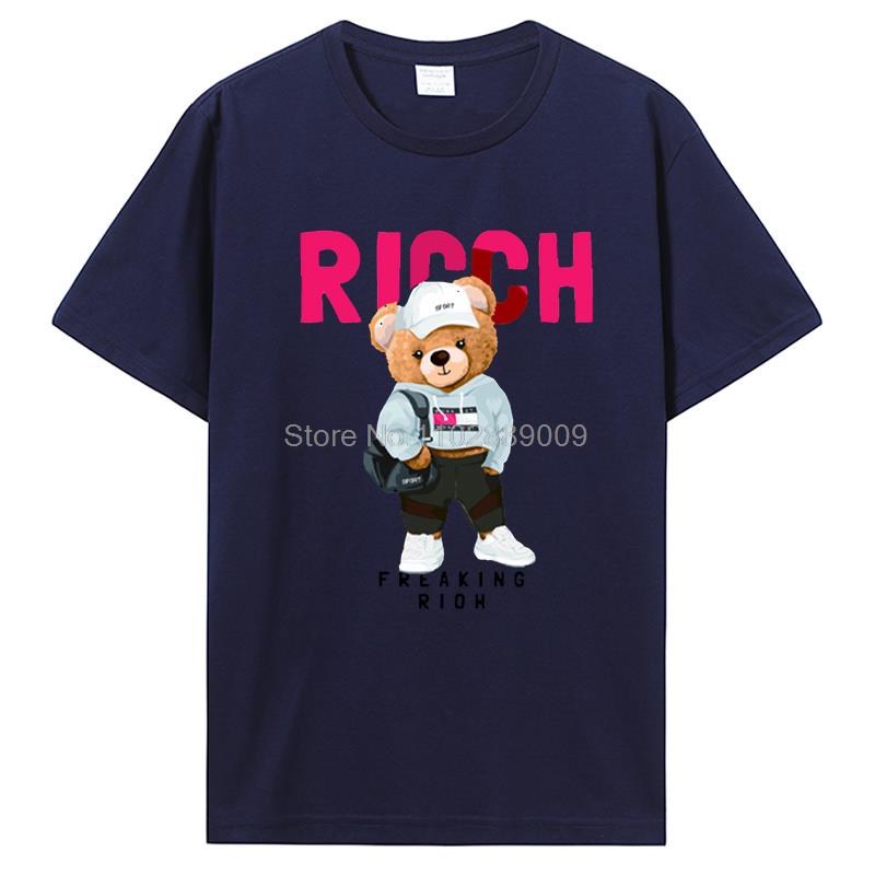 Teddy Bear Playing Badminton Tshirt Exercise Clothing T-shirt Graphics Kawaii Men Women Short Sleeve Printed T Shirt Top Tees