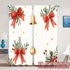2pcs,Curtains Christmas Bells Ornaments Leaves Bows (2) Chic Curtains&Drapes Polyester Easy Install Curtains Gifts Decorative