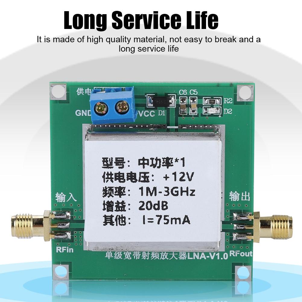 Low Noise LNA RF Broadband Amplifier Module Signal Strengthen 1 3000MHz 2.4GHz 20dB HF VHF UH
