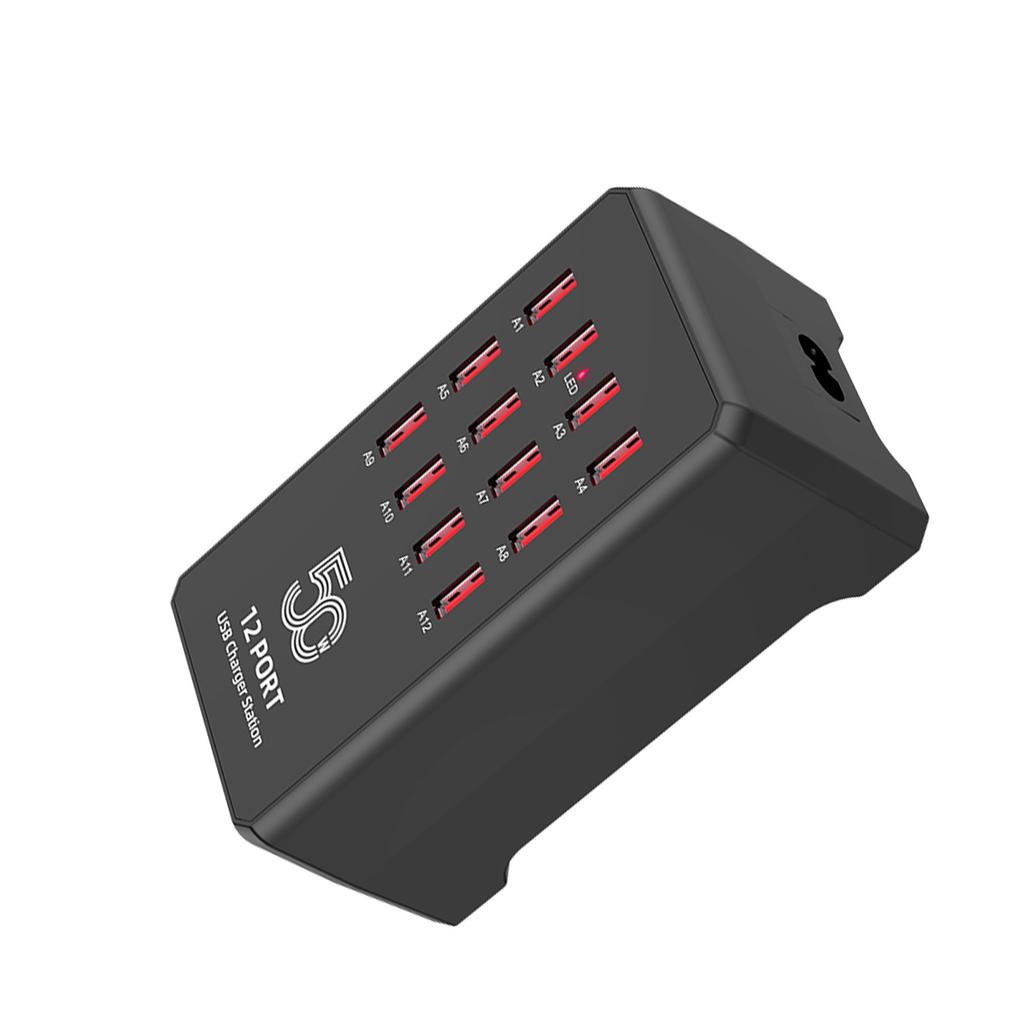 12 Anschlüsse USB-Ladestationen 50W Tragbar für Mehrere Geräte Mehrschichtiger Schutz