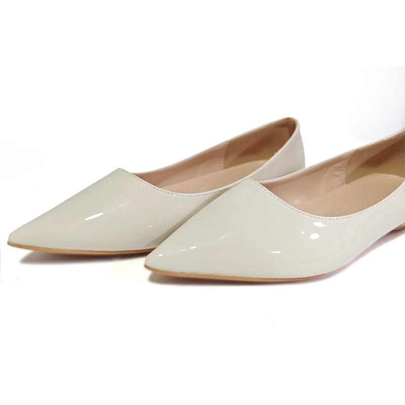 Fashion Black Nude Pointed Flat Shoes Women Patent Leather Korean Version of The Wild Sexy Elegant Simple Ladies Work Shoes
