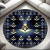 1pc The square and compass of Freemasonry Round carpet Painted Printed circular carpet, home door mat, outdoor travel protection carpet