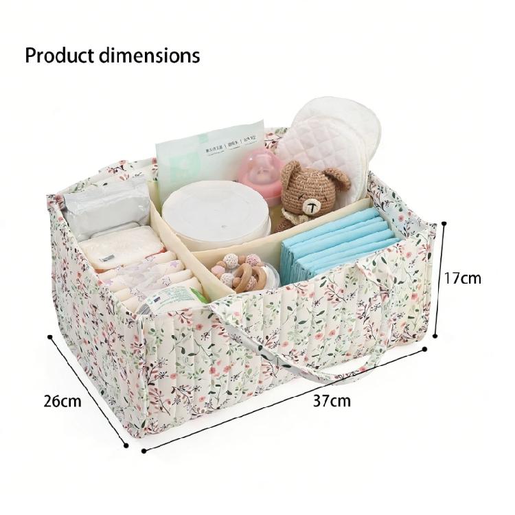Floral Diaper Organizer Basket Practical Design For Neatly Storing Infant Supplies Diaper Basket Basket