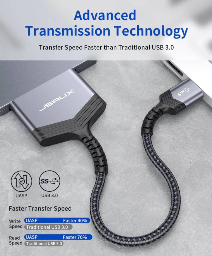 Adattatore JSAUX da USB 3.0 a SATA III per SSD/HDD da 2,5"