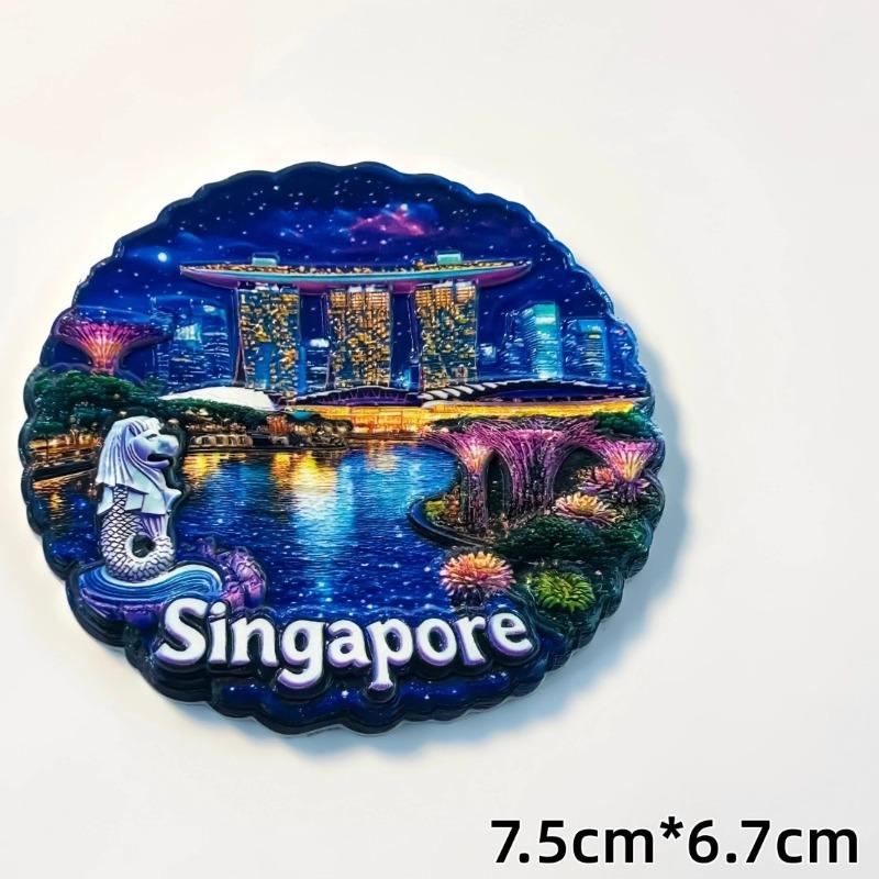 Singapore Fridge Magnets Gardens By the Bay Travel Souvenirs Merlion Sand Hotel Fridge Stickers Home Decor Birthday Gifts