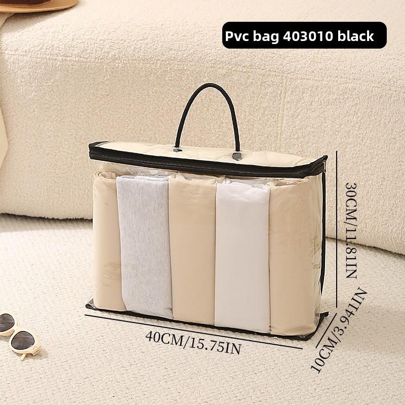 Large Capacity Pvc Storage Bag With Zipper For Bedroom Travel And Clothes Organization