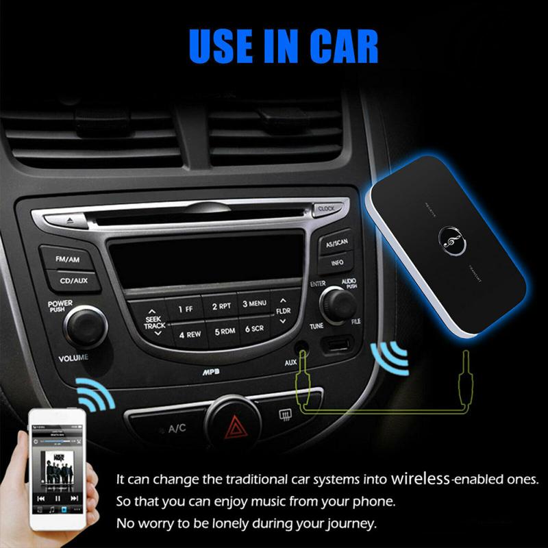 Car Wireless Bluetooth-compatible 5.0 Transmitter Receiver 2-in-1 Audio Adapter 3.5mm Jack Stereo
