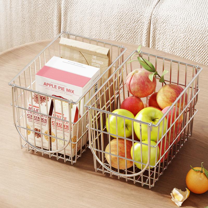 Panier à Fruits Panier de Rangement Acier 304 Salon Espace de Préparation Alimentaire Plateau à Fruits de Table Panier Égouttoir Panier de Rangement Étagère de Rangement Panier à Légumes