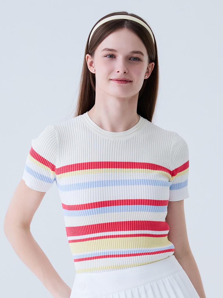 LORDLOAR Slim Striped Knit Yellow